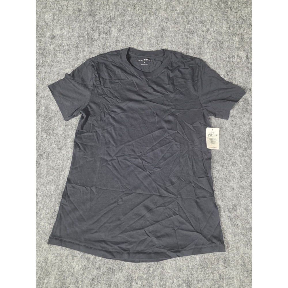 Womens S T Shirt Black Supima Cotton Crew Neck Short Sleeve Lucky Brand NWT